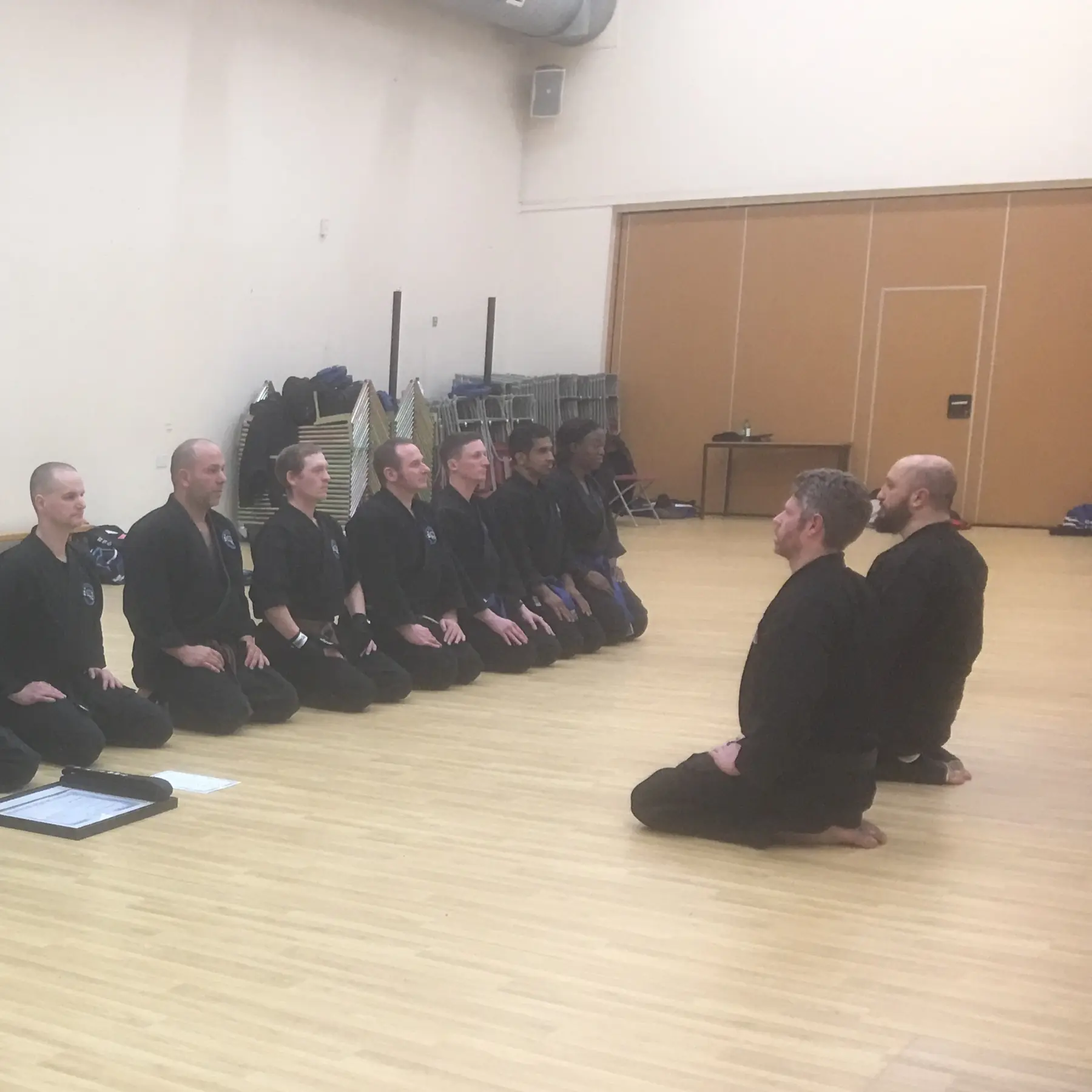 Olgun assessing students with John Wetherell Sensei [4th Dan Karate & Black Sash Wing Chun Kung Fu]
